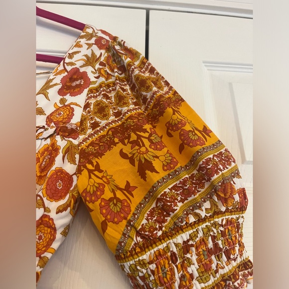 Saints + Secrets - SUMMER IN PARIS PUFF SLEEVE OPEN BACK DRESS FLORAL PRINT - Picture 7 of 9